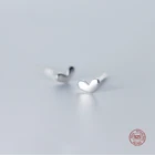 LKO настоящее серебро 925 пробы простые мини-серьги-гвоздики в форме сердца для девочек милые очаровательные серьги-гвоздики для женщин ювелирные аксессуары