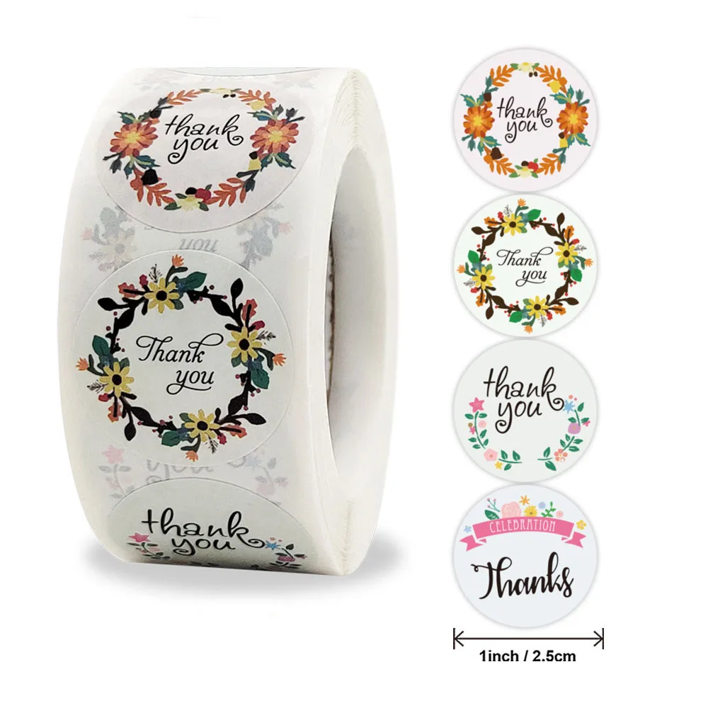 

Наклейки с цветами, 100, 500, праздничная подарочная упаковка, декоративные наклейки, этикетки для печати шт.