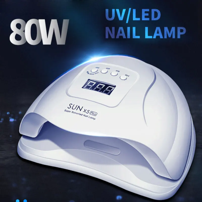 

Sunx5 Plus Uv Led Lamp 80W Nail Dryer with Auto Sensor Lcd Display Nails Uv Lamp for Gel Varnish Fast Curing Manicure Gel