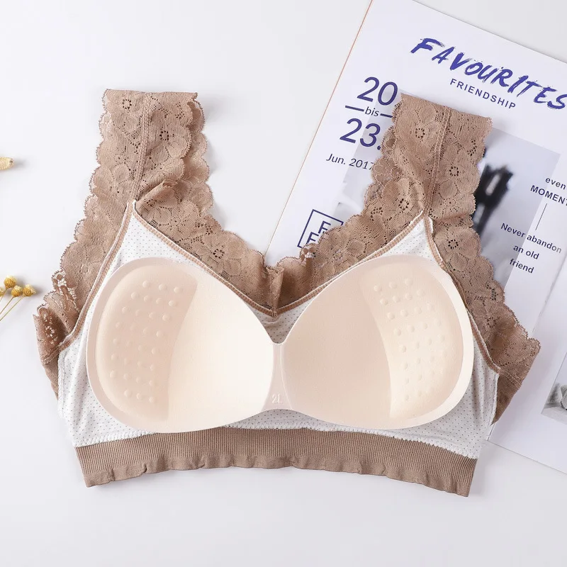 

2020 Lace Queen Underwear Female Beauty Back Shoulder Sexy Wrap-around No Steel Ring Sports Yoga Push up Tube Top Vest