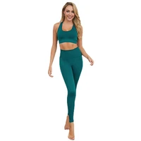 yoga wear womens seamless knitted sports bra yoga workout clothes hip tight trousers suit set yoga suit women