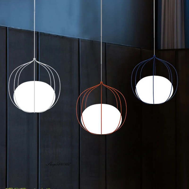 Новый современный подвесные светильники железной клетке Стекло Hanglamp освещение