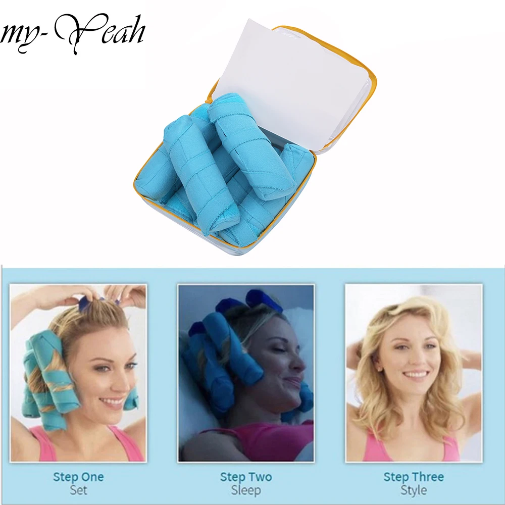 8 шт. бигуди для волос синий цвет|sleep hair rollers|roller hairhair curler roller tool |