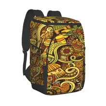 Refrigerator Bag African Symbols And Items Cartoon Soft Large Insulated Cooler Backpack Thermal Fridge Travel Beach Beer Bag
