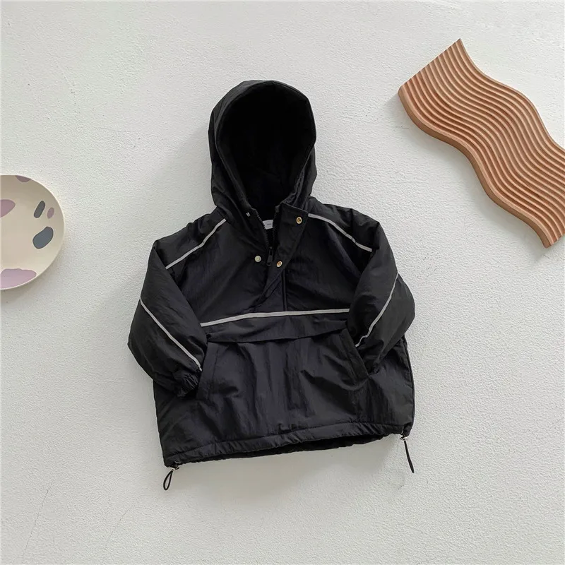

DFXD Fashion Winter Baby Boys Girls Long Sleeve Fleece Thick Cotton Jackets Toddler Clothes Outfit Black Hooded Warm Coats 2-8Y