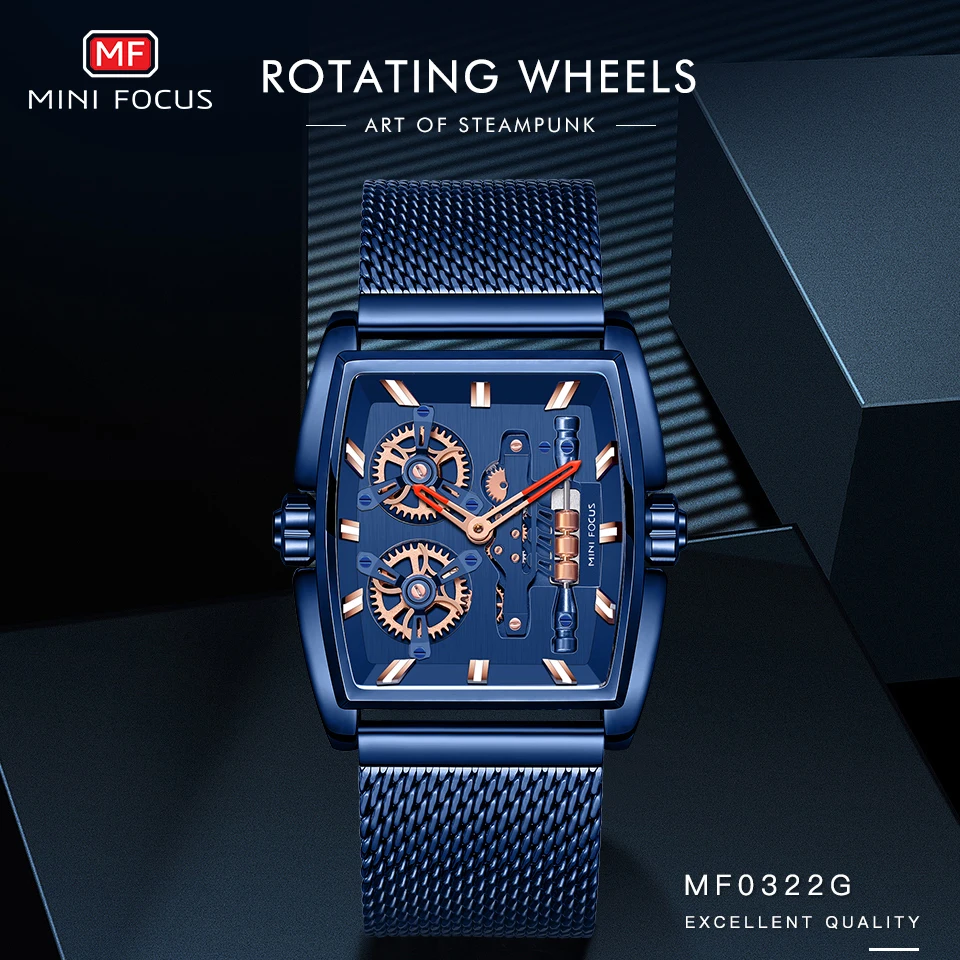 Часы скелетоны MINIFOCUS Мужские кварцевые армейские модные спортивные брендовые