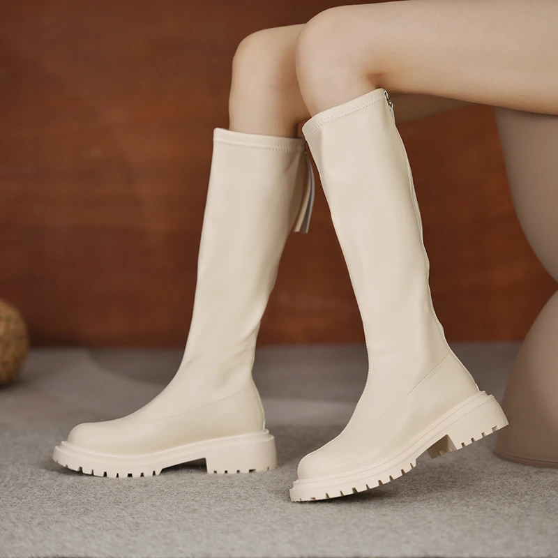 

Сапоги на молнии с круглым носком-Женские привлекательные высокие сапоги до бедра на высоком каблуке, роскошная дизайнерская обувь в стиле ...