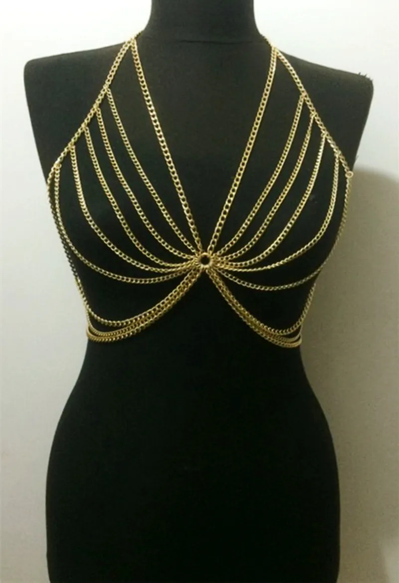 

Новинка 00892, женский модный бюстгальтер, цепочка для тела, ювелирные изделия, цепочки для платья, подходящие аксессуары, три цвета, золотой, серебряный