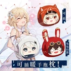 Новая Аниме игра Genshin Impact Paimon Klee Янтарная ручная теплая подушка теплая зимняя мультяшная плюшевая игрушка 46*43*18 см