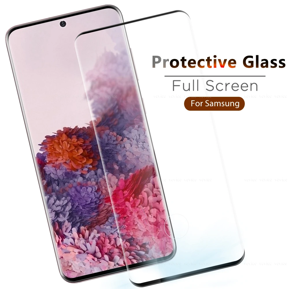 Защитное закаленное стекло HD для Samsung Galaxy S20 Ultra круглая изогнутая Защитная пленка