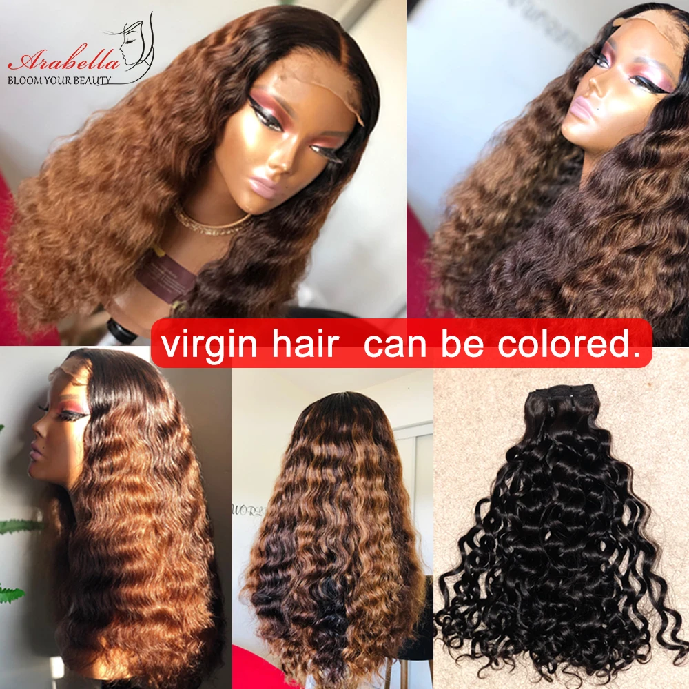Arabella Supper Double Drawn Deep Wave Hair Bundles With 4x4 Transparent Lace Closure Human Hair Bundles Virgin Hair Extension images - 6