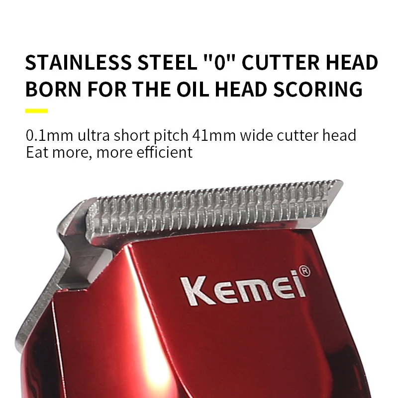 

Kemei Red KM-6365 Electric Hair Clipper Vintage Head Hair Clipper Engraving Hair Clipper 3 in 1 Multi-Function Hair Trimmer Hair