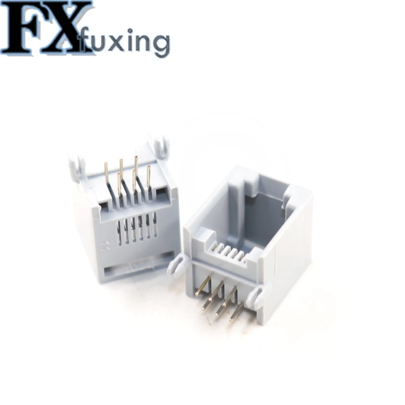 10 шт. YT2038Y RJ12 RJ11 Разъем для телефона 90 градусов 6-контактный кристаллический
