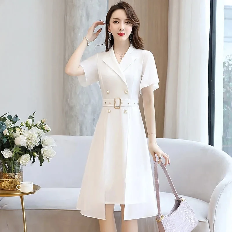 

Oversize dress ladies cute summer simple pure color casual kawaii ladies fashion all-match college style comfortable and loose