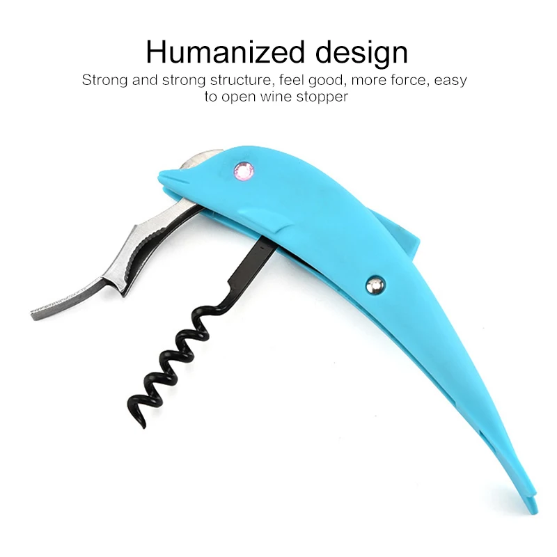 2 в 1 многофункциональная практичная открывалка для дельфинов креативная вина