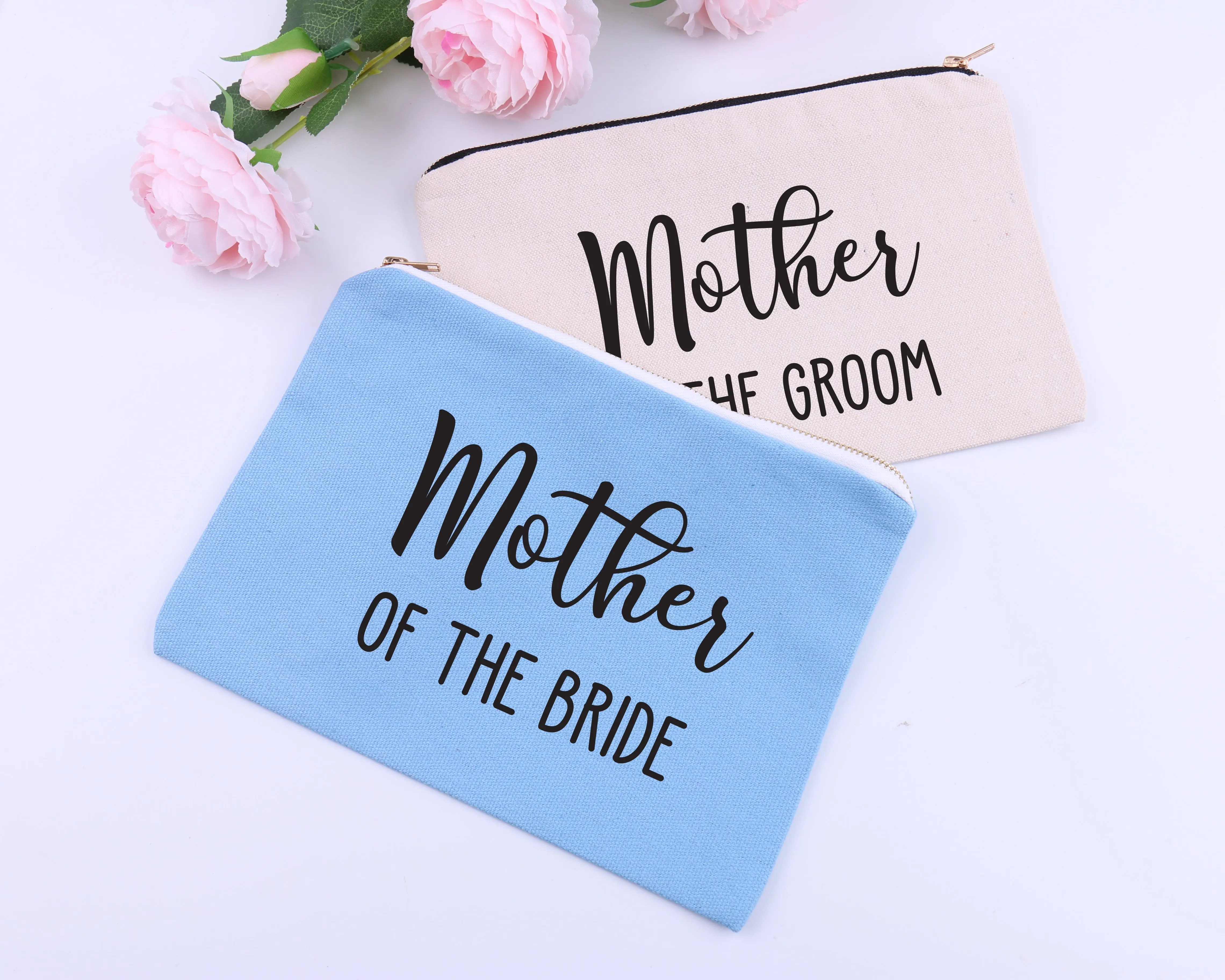 Индивидуальная сумка для макияжа подарок невесты холщовая косметическая