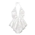 Женский комбинезон из вискозы, однотонный кружевной комбинезон с V-образным вырезом и пуш-ап, Элегантный Богемный Облегающий комбинезон, женское трико