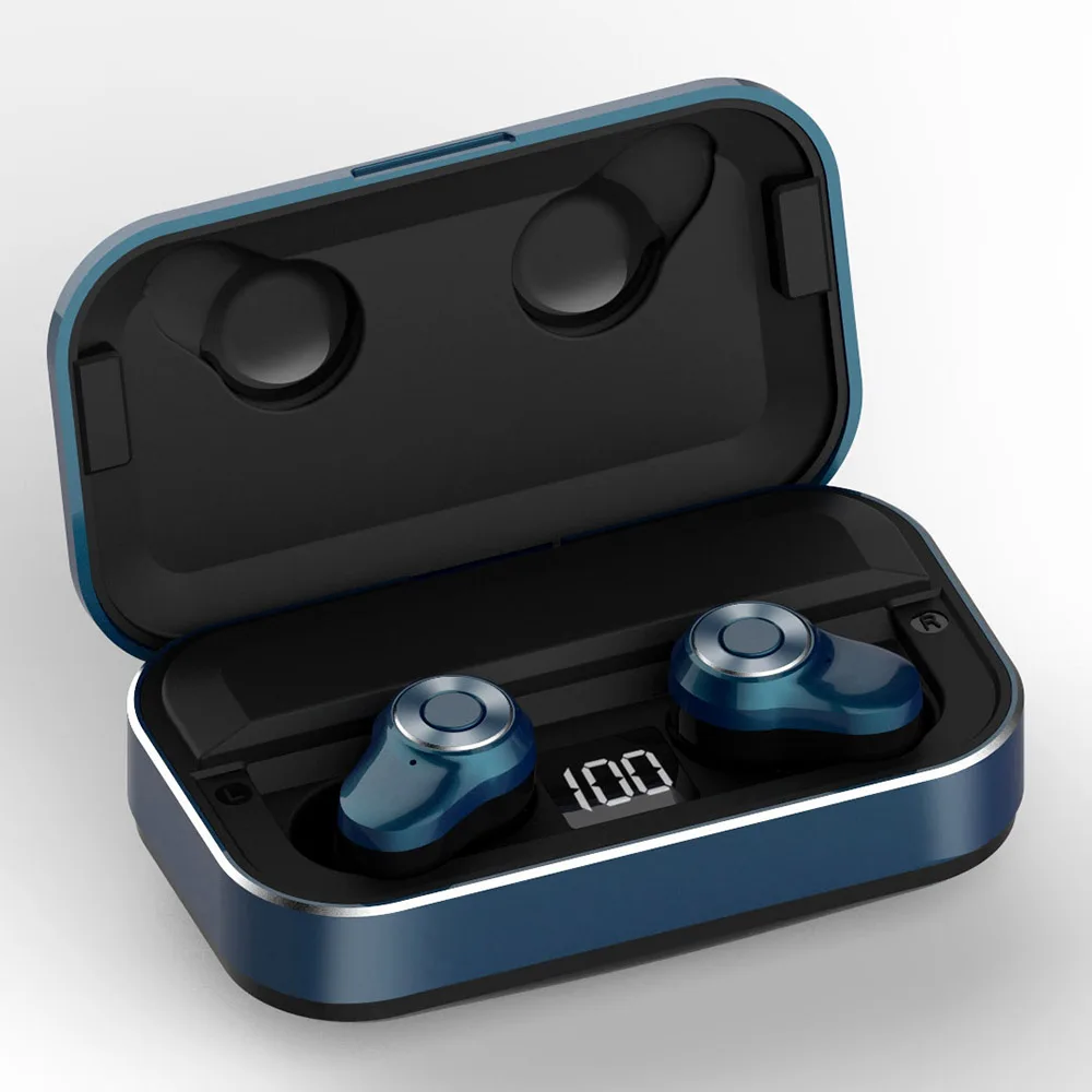 Bluetooth наушники новые airdots tws A6 pro беспроводные наушники спортивные наушники с зарядным устройством 3500 мАч супер бас качество звука - Цвет: Синий