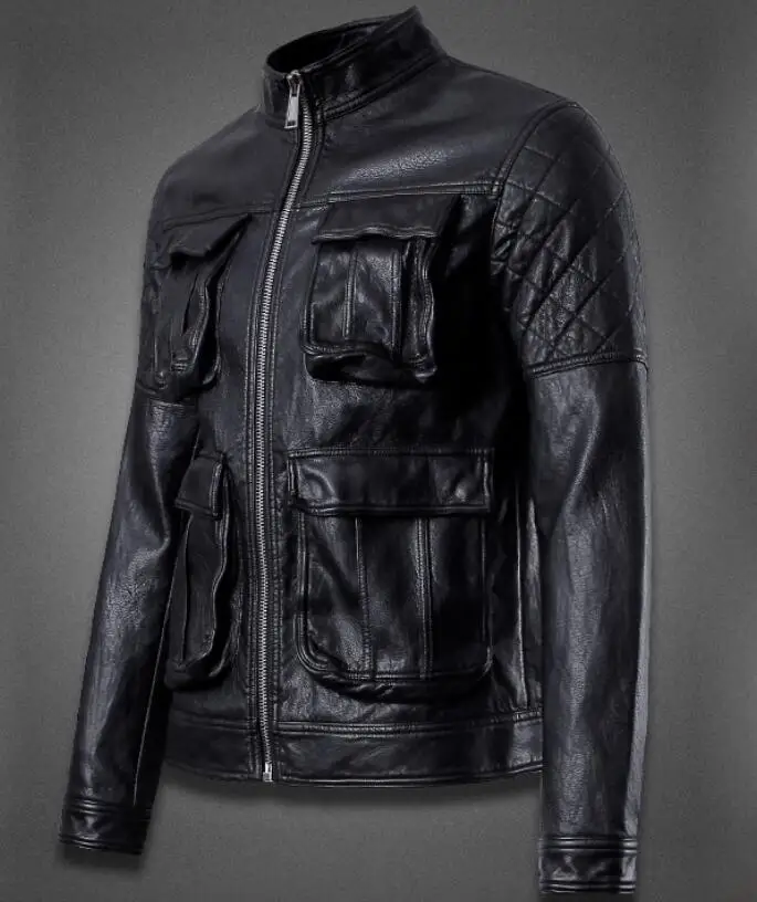 Мужская куртка локомотив с четырьмя ногами из ПУ кожи|Куртки искуственной кожи| |