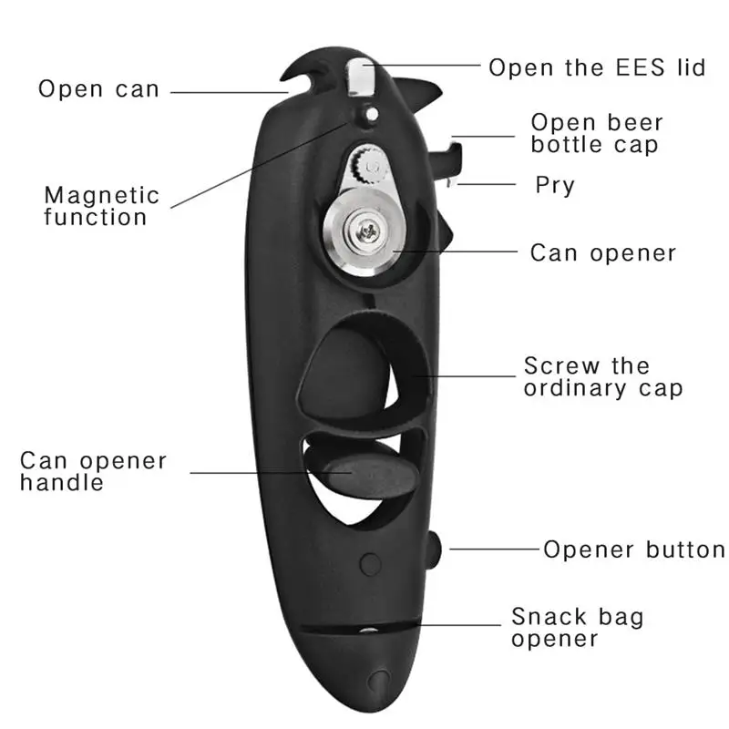 

Multifunctional Can Opener 8 In 1 Hand Can Opener Professional Kitchen Tool Safe Manual Can Opener For Cans Lid