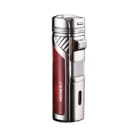 honest 4 jet torch flame metal cigar lighter cohiba lighter butane cigarette windfroof lighter gadget for gifts with cigar punch