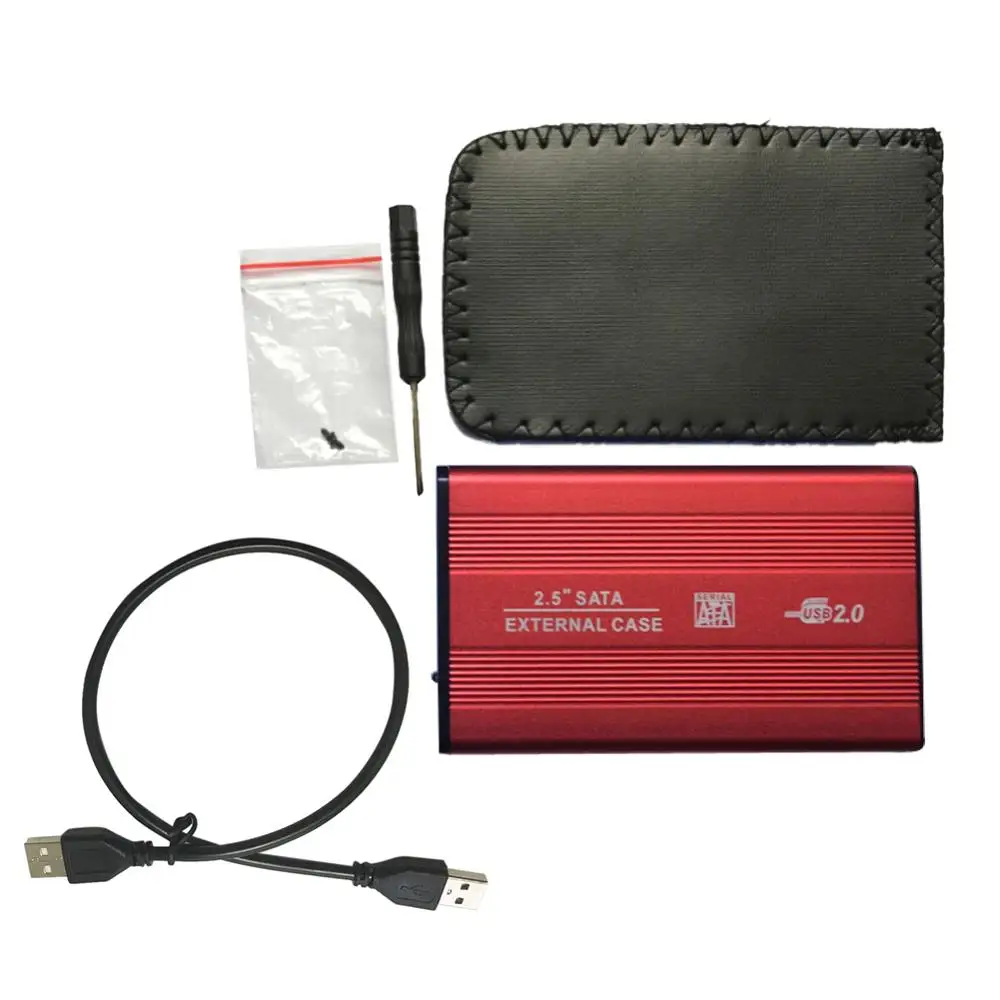Red 2,5 дюйма USB 2,0 Внешний HDD корпус 480 Мбит/с поддержка 3 ТБ алюминиевый HDD чехол для 2," SATA жесткий диск чехол - Цвет: Red