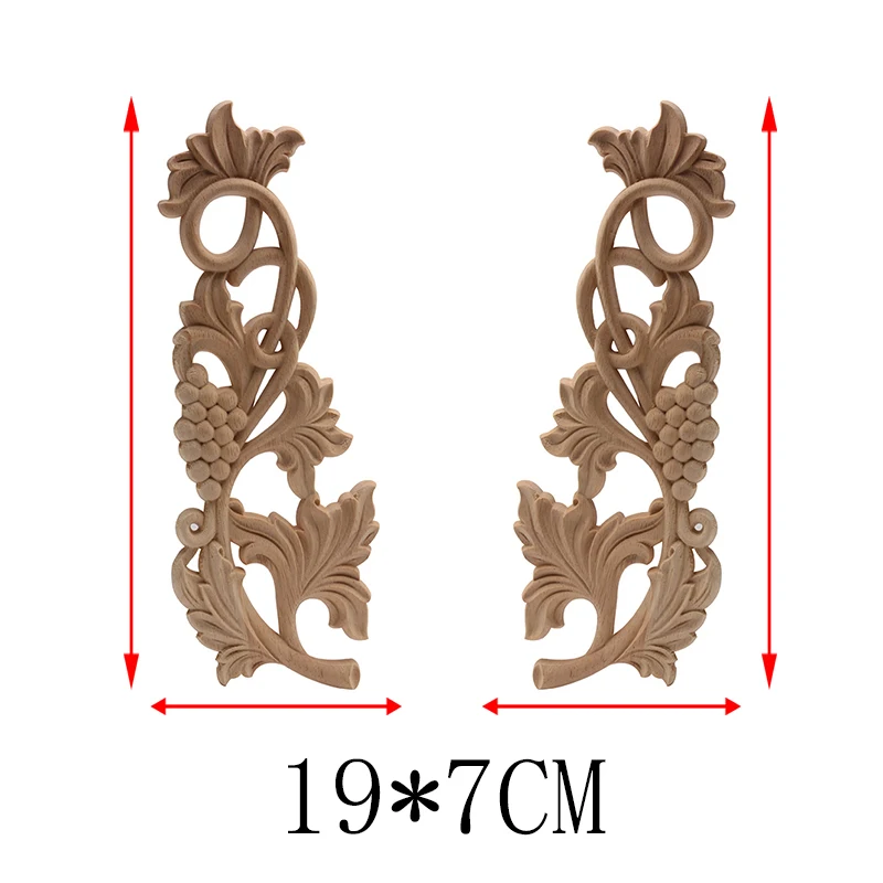 Неокрашенный декоративные Европейский дерево с аппликацией в виде дерева Молдинги деревянная Декаль с цветочным принтом большого деревянная мебель для дома для углов окна Новый