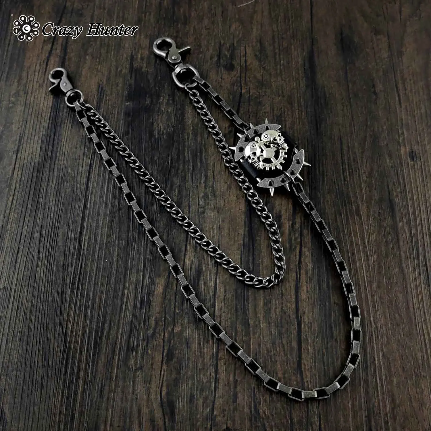 Череп хип хоп брелок для ключей в стиле панк байкерский кошелек цепочка |