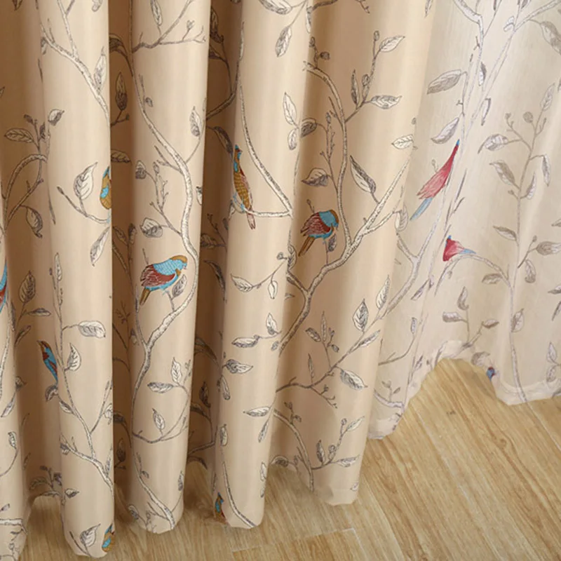 Затемняющие занавески в американском стиле с принтом кофейной птицы украшение