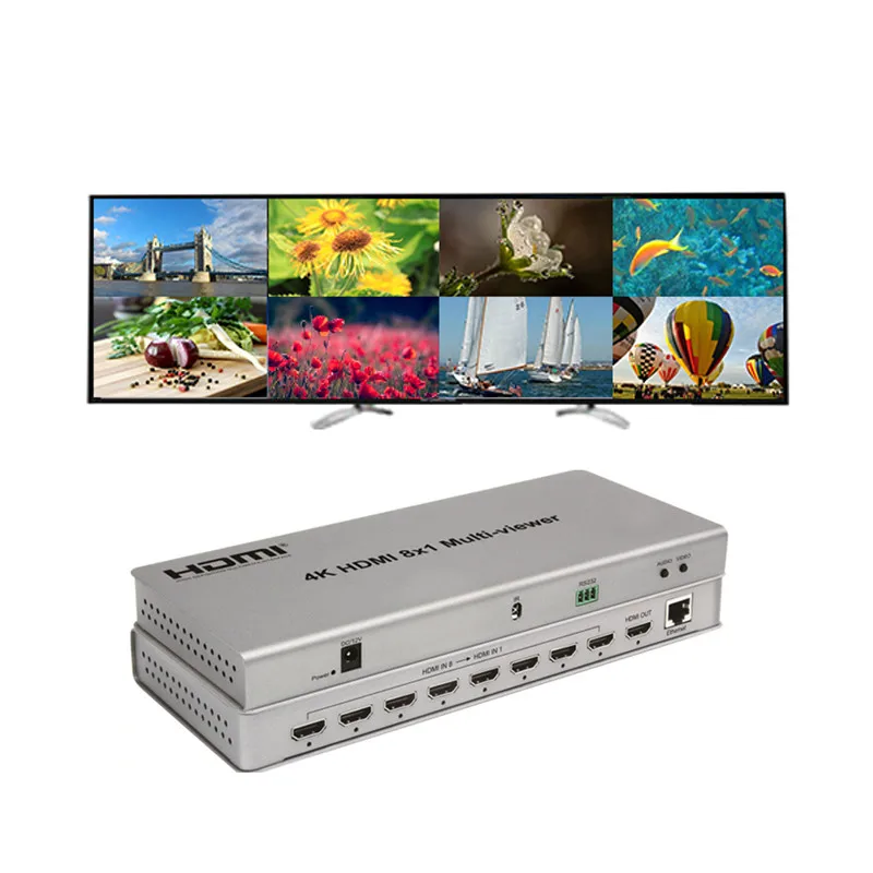 Переключатель 4K HDMI 8x1 Quad Multi view Hdmi 8 в 1 out бесшовный мультивьюер переключатель ИК