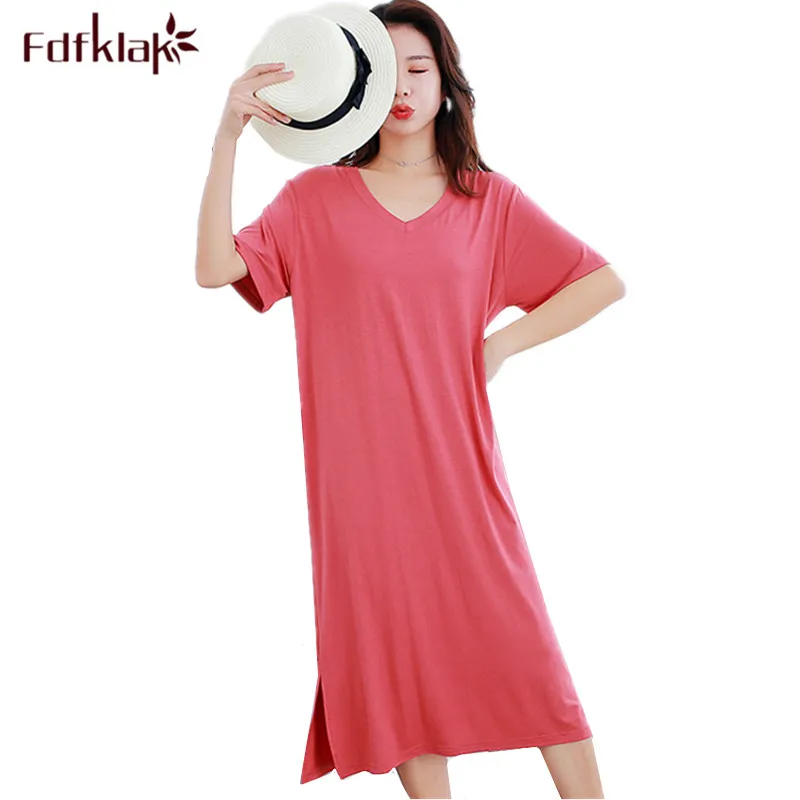Женская ночная рубашка в Корейском стиле Свободная Повседневная Ночная сорочка