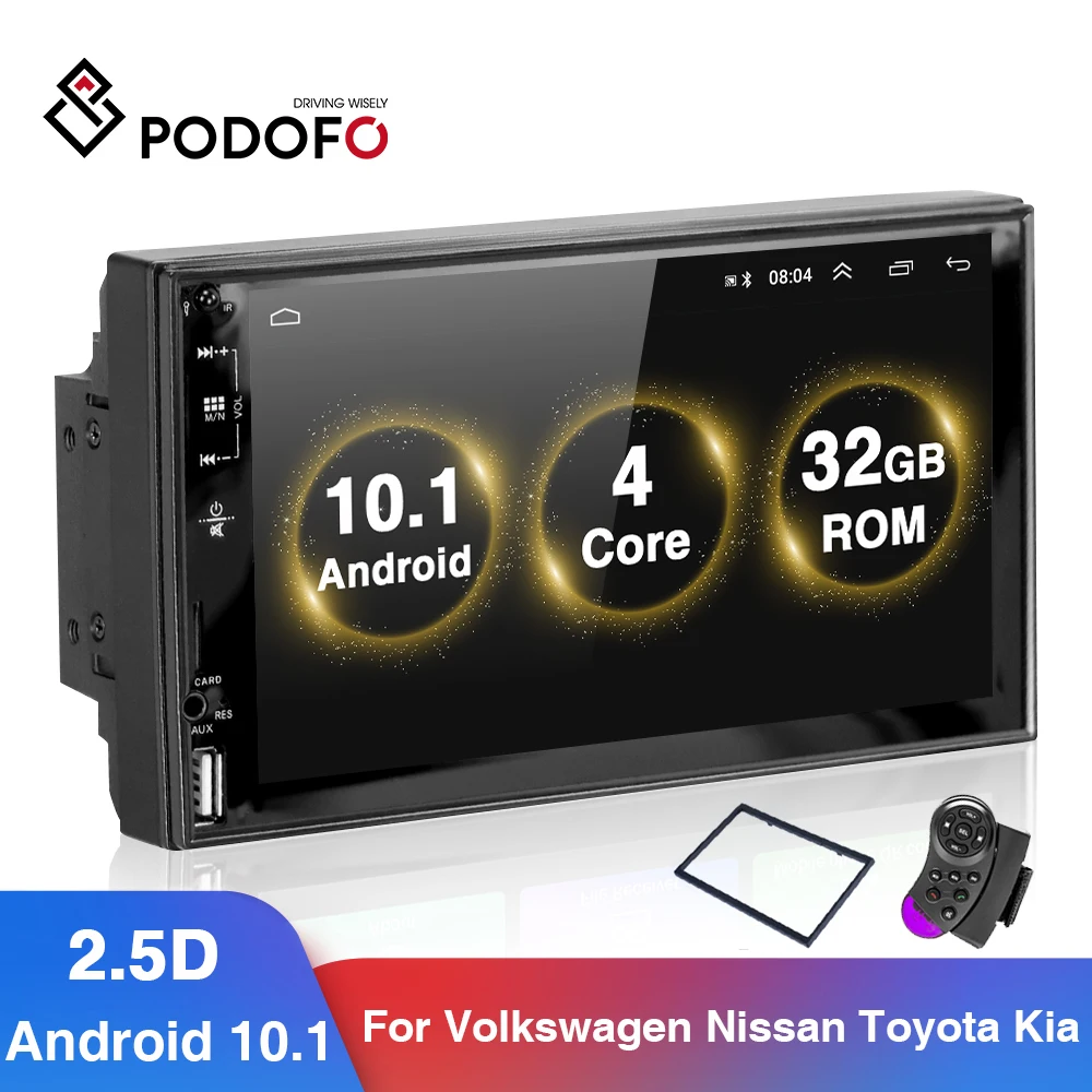 Podofo 2 din 7 ''Android автомобильный радиоприемник GPS WIFI мультимедийный проигрыватель