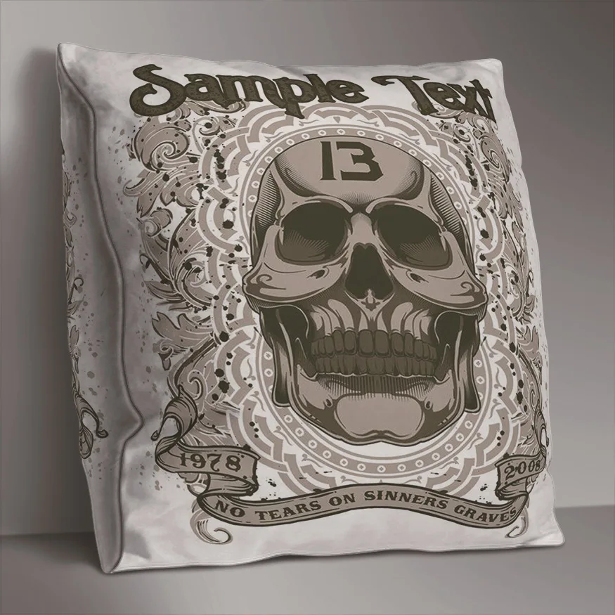 

punk Skull Double Side Print Cushion Cover Polyester Decorative for Sofa Seat Soft Throw Pillow Case Cover 45x45cm Home Decor