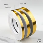 Самоклеящаяся отделка шва из США, золотистая и серебристая, черная, для пола, водонепроницаемая, для стен, для украшения дома, 50 мрулон