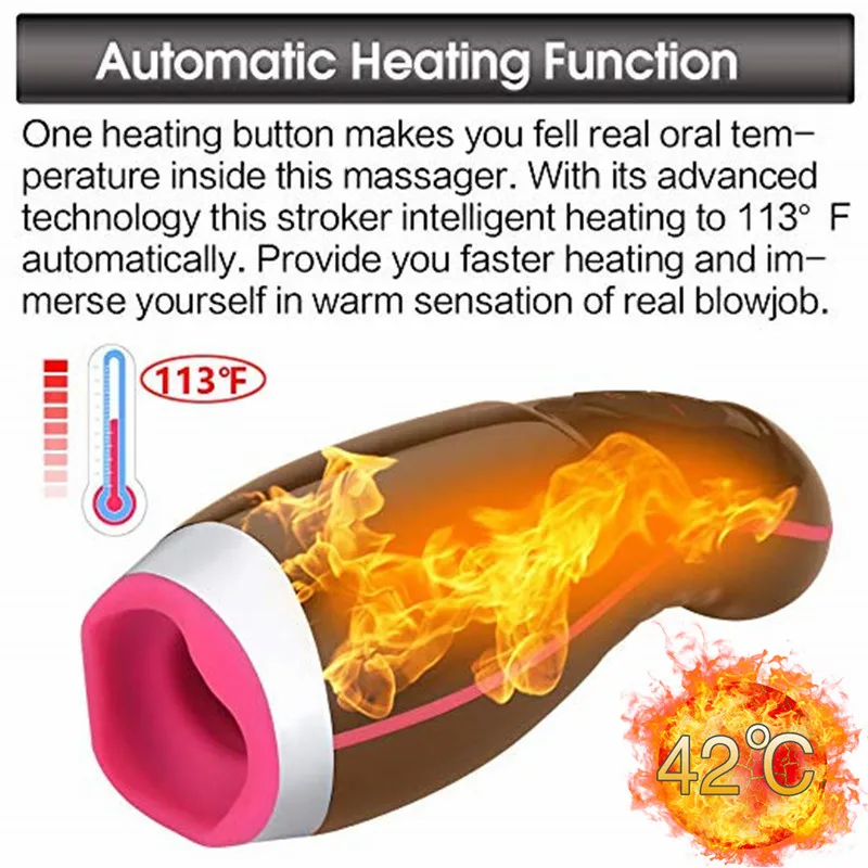 Оральный Мужской мастурбатор с подогревом силиконовая вагина Электрический