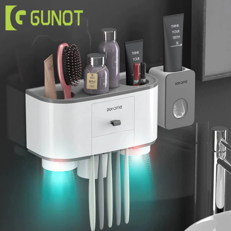 Магнитный держатель для зубных щеток GUNOT Автоматический Диспенсер зубной пасты