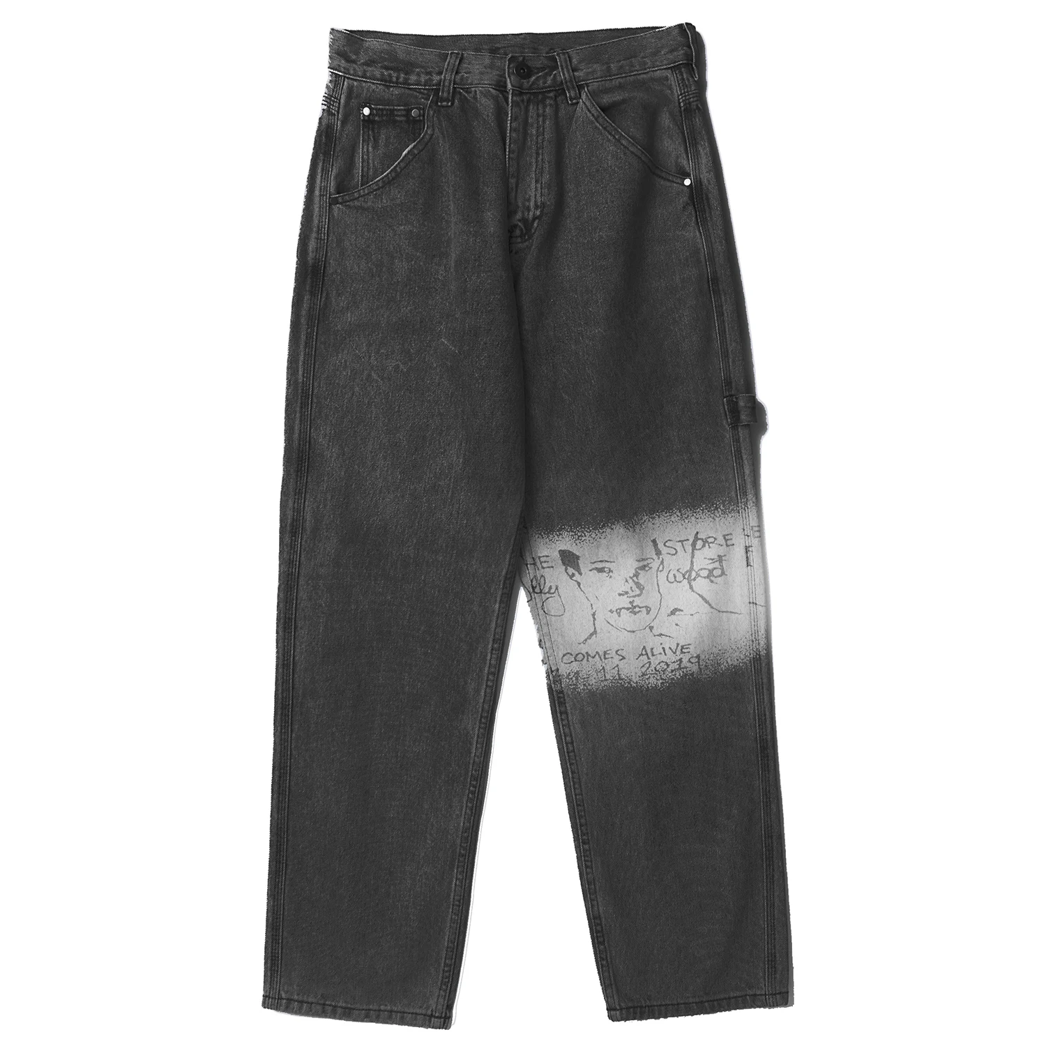 Повседневные брюки карго с принтом в стиле пэчворк уличная одежда для мужчин