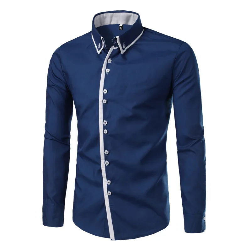 

Fashion Men's Black Striped Shirts 2021 Autumn New Tide Slim Fit Long Sleeve Men Shirt Casual Clothes Man Vintage Printed Shirts