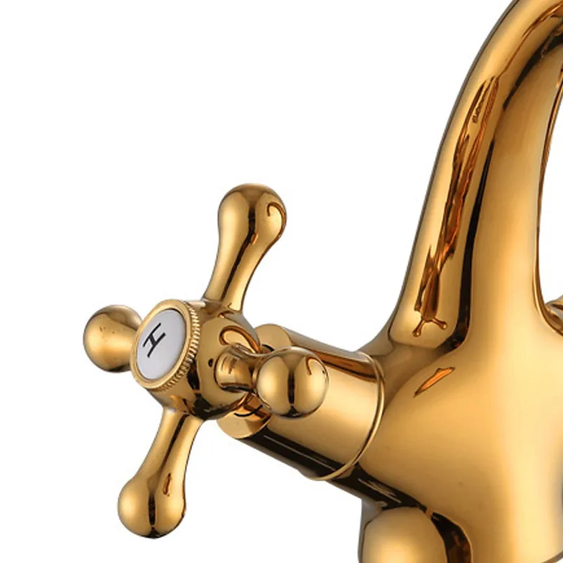 Золотистые краны с двойным переключателем для туалета душевой комнаты кухонные