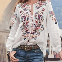 5xl plus size 2020 spring new women fashion long sleeve floral printing loose tops blouse casual shirts blusas