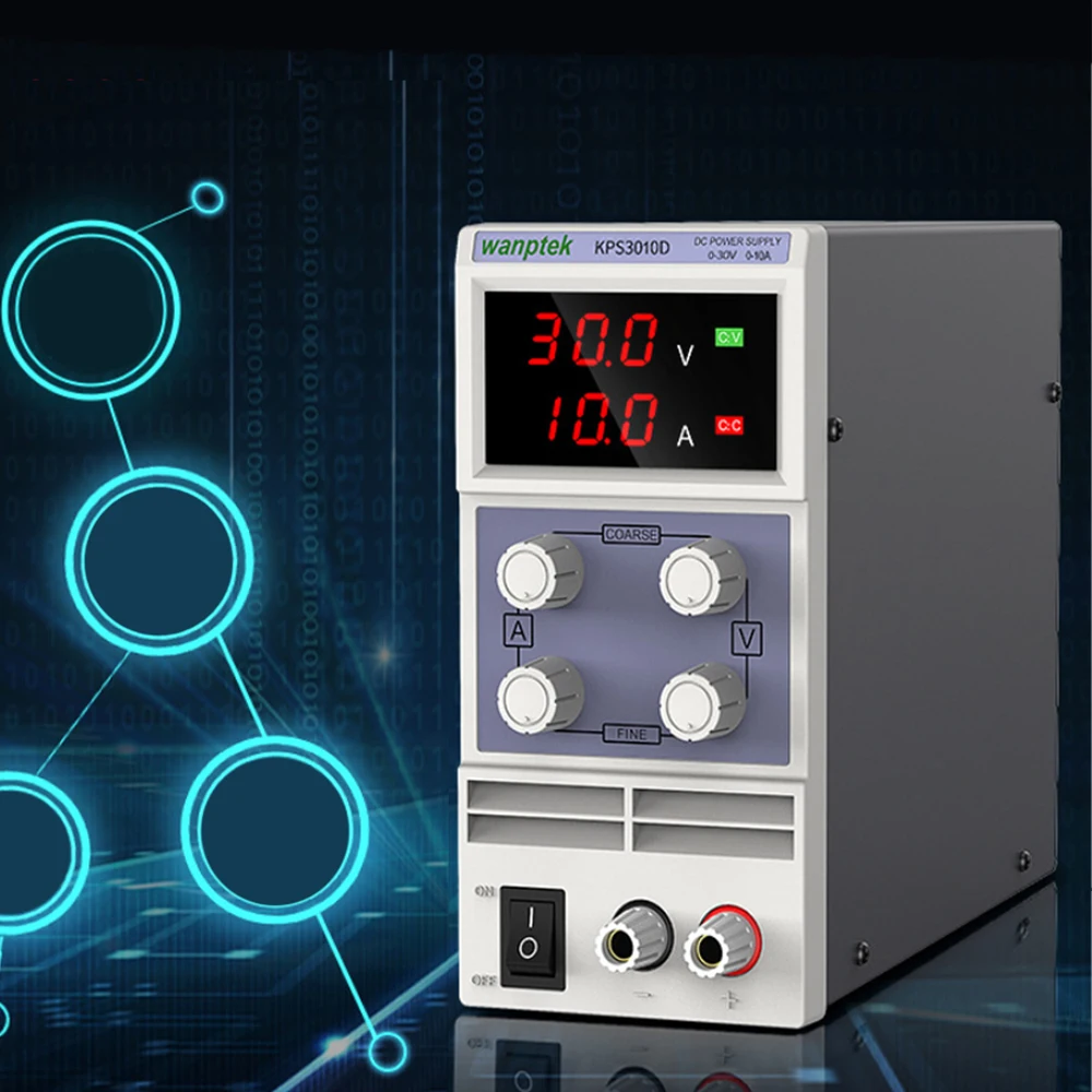 СВЕТОДИОДНЫЙ Цифровой Регулируемый источник питания постоянного тока KPS3010D 0 ~ 30 в
