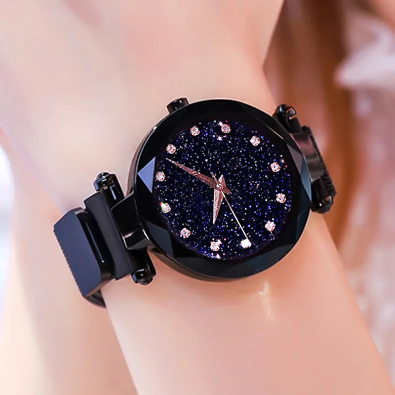 SHAARMS Watch Women Luxury Brand Starry Sky Quartz Wristwatches Fashion Casual Female Mesh Clock Reloj Mujer | Наручные часы