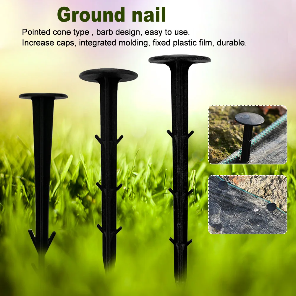 50pcs/set Ground Nail Film Fixed Garden Pegs Greenhouse Weed Prevention Cloth Sunshade Fly Net Plastic | Дом и сад