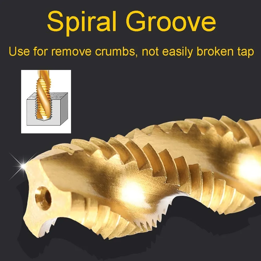 

Thread Hand 5 Pcs Spiral Drills HSS High M3/M4/M5/M6/M8 Metric Screw Steel