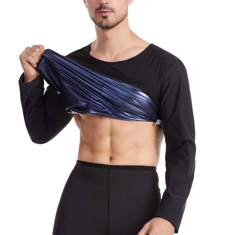 2022 Men Sauna Suits Body Shaper Thermo Sauna Pants Sweat Waist Trainer Legging Slimming Long-sleeve Shirt Workout Shapewear Set