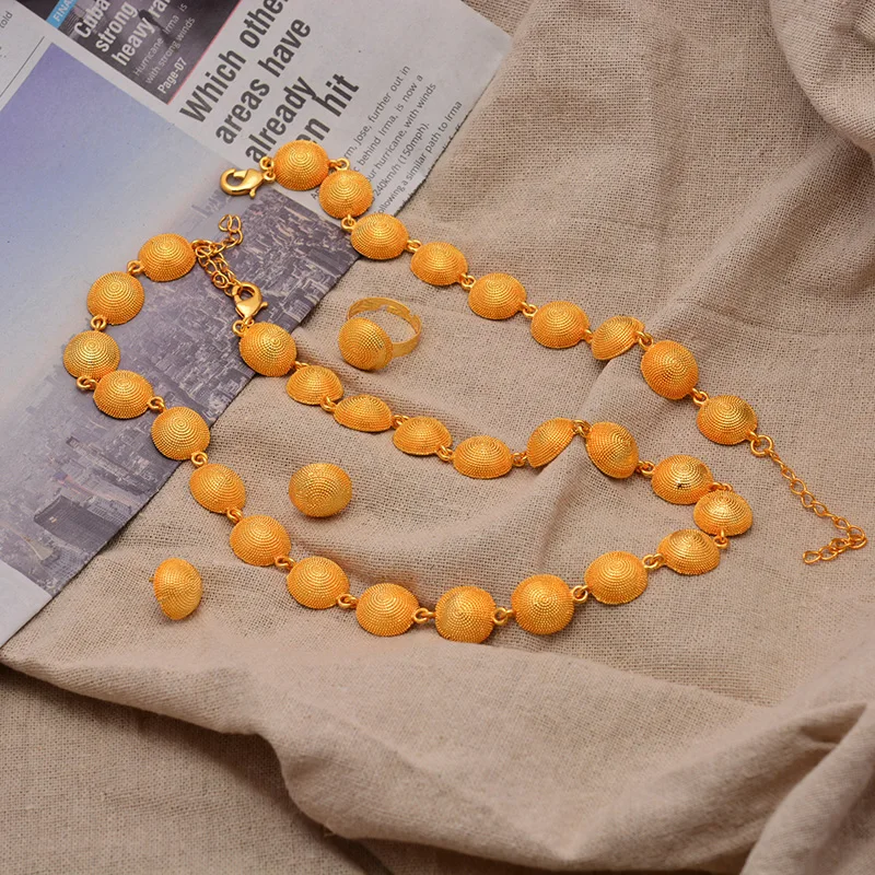 Нигерийское свадебное Свадебное Ожерелье Кольцо Серьги Браслет | Украшения и