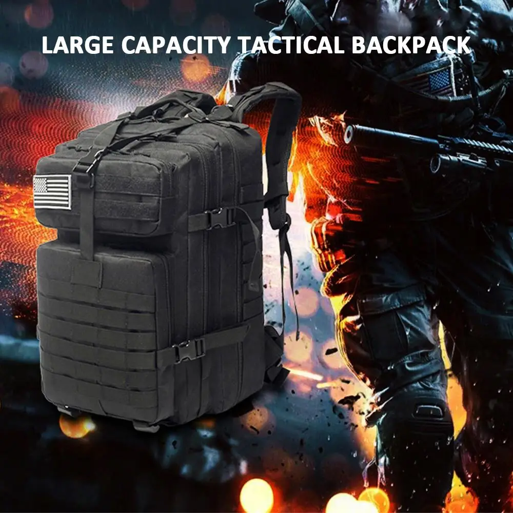 

Tactical Drawstring Military Backpack Backpack Picnic 800D Waterproof Oxford 40L Waist Camping Bag Mountaineering Backpack