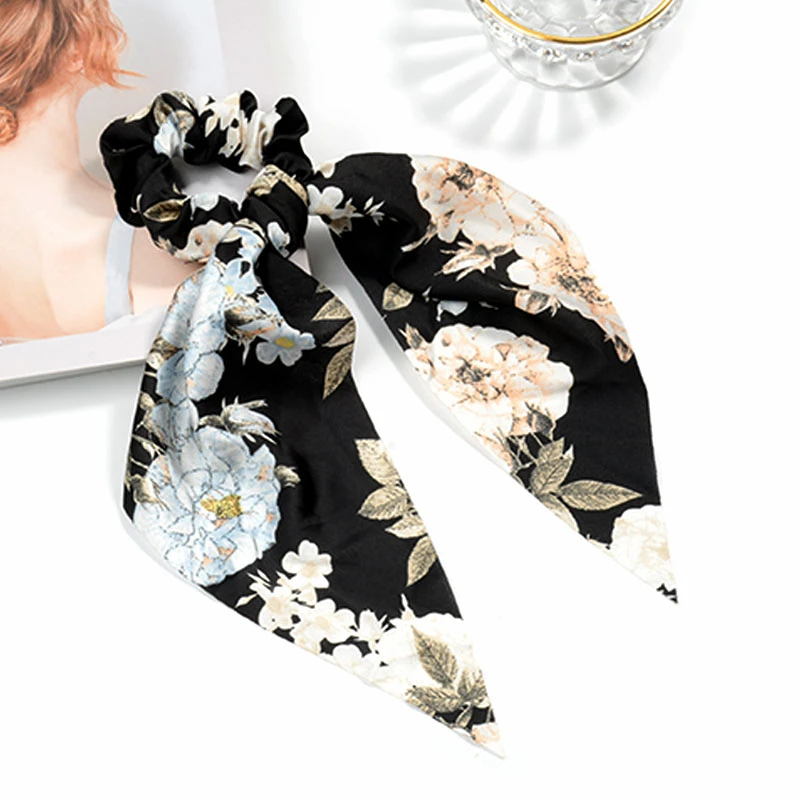 Модные аксессуары для волос с принтом Длинные ленты шарфов резинки телефона