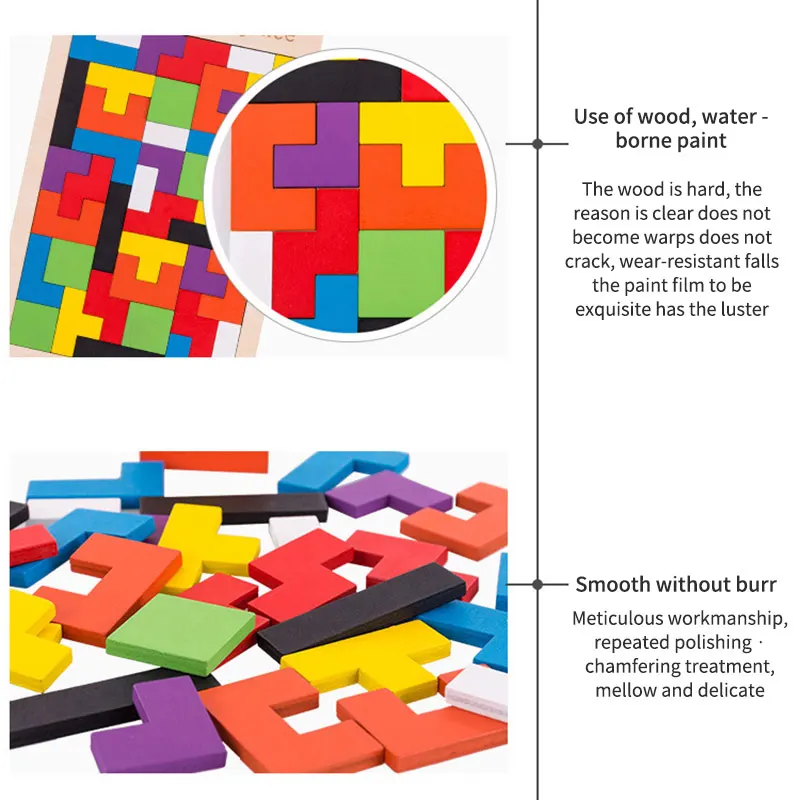 

Baby Wooden Terris Puzzles Toys Colorful Jigsaw Board Educational Toys Suitable for Birthday Gifts And Kindergarten Gifts