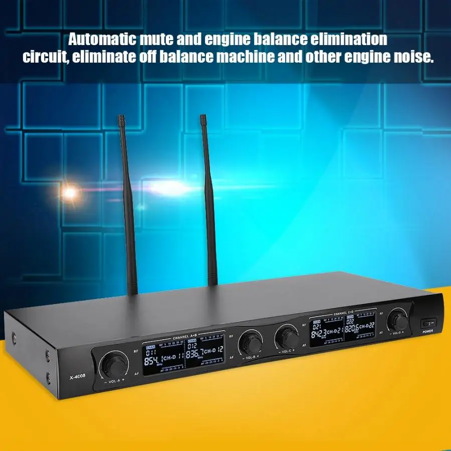 Конденсаторный микрофон Профессиональный 4 канала в комплекте UHF 700 790 МГц) с 2 шт